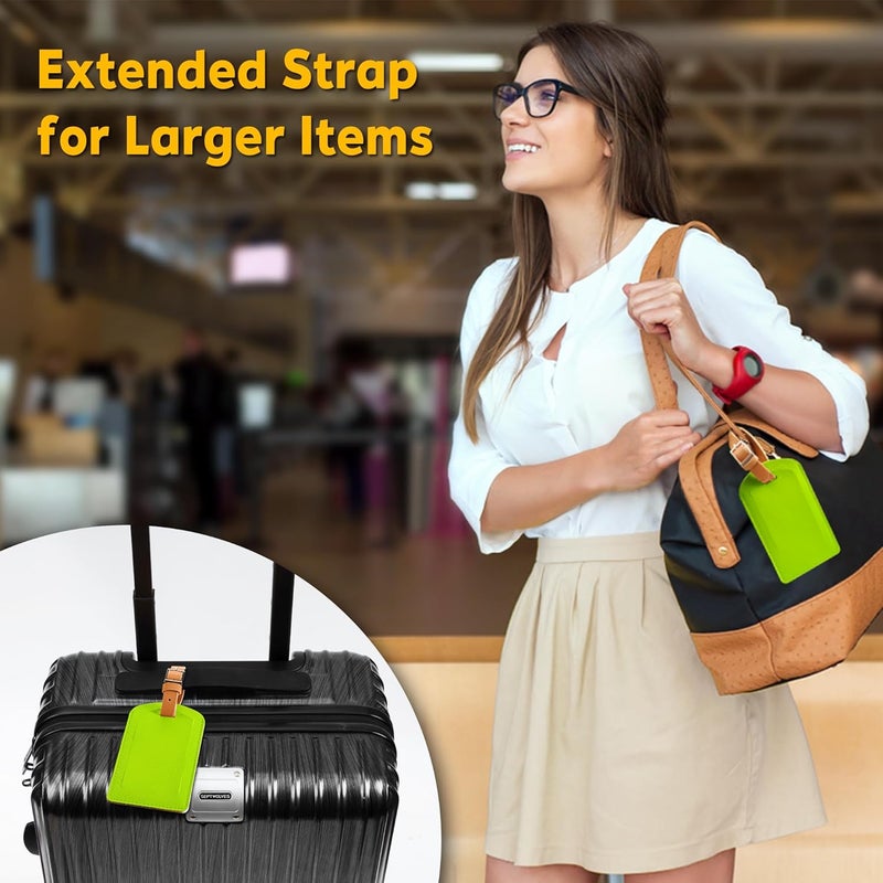 Airkit 3 Pack Luggage Tags for Suitcases, TSA Approved Bag Tags, Baggage Tags with Privacy Protection, Travel Essentials Luggage Accessories, Neon Green & Brown - Image 5